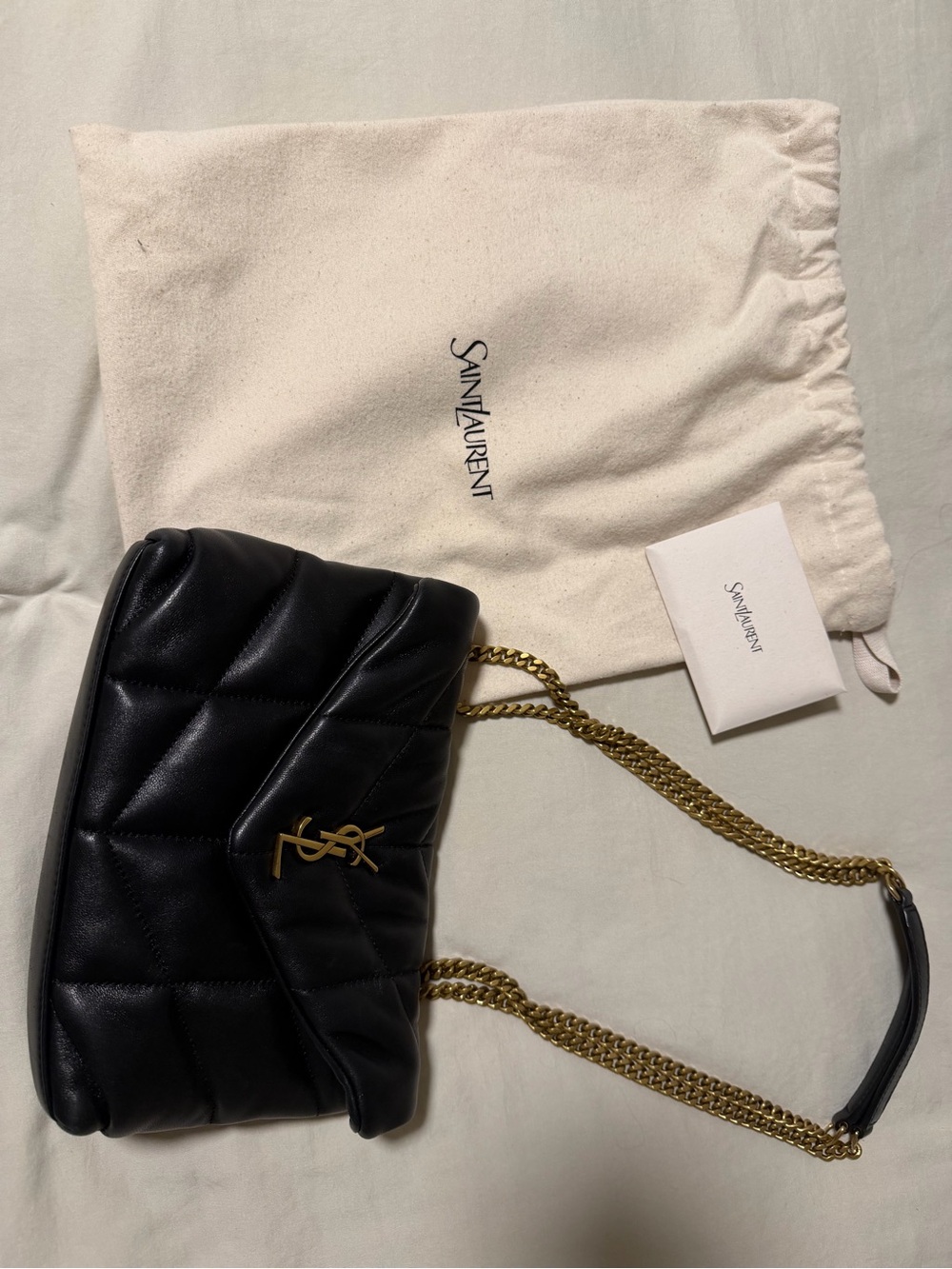 Saint Laurent YSL Toy Puffer Black Lambskin Gold Hardware